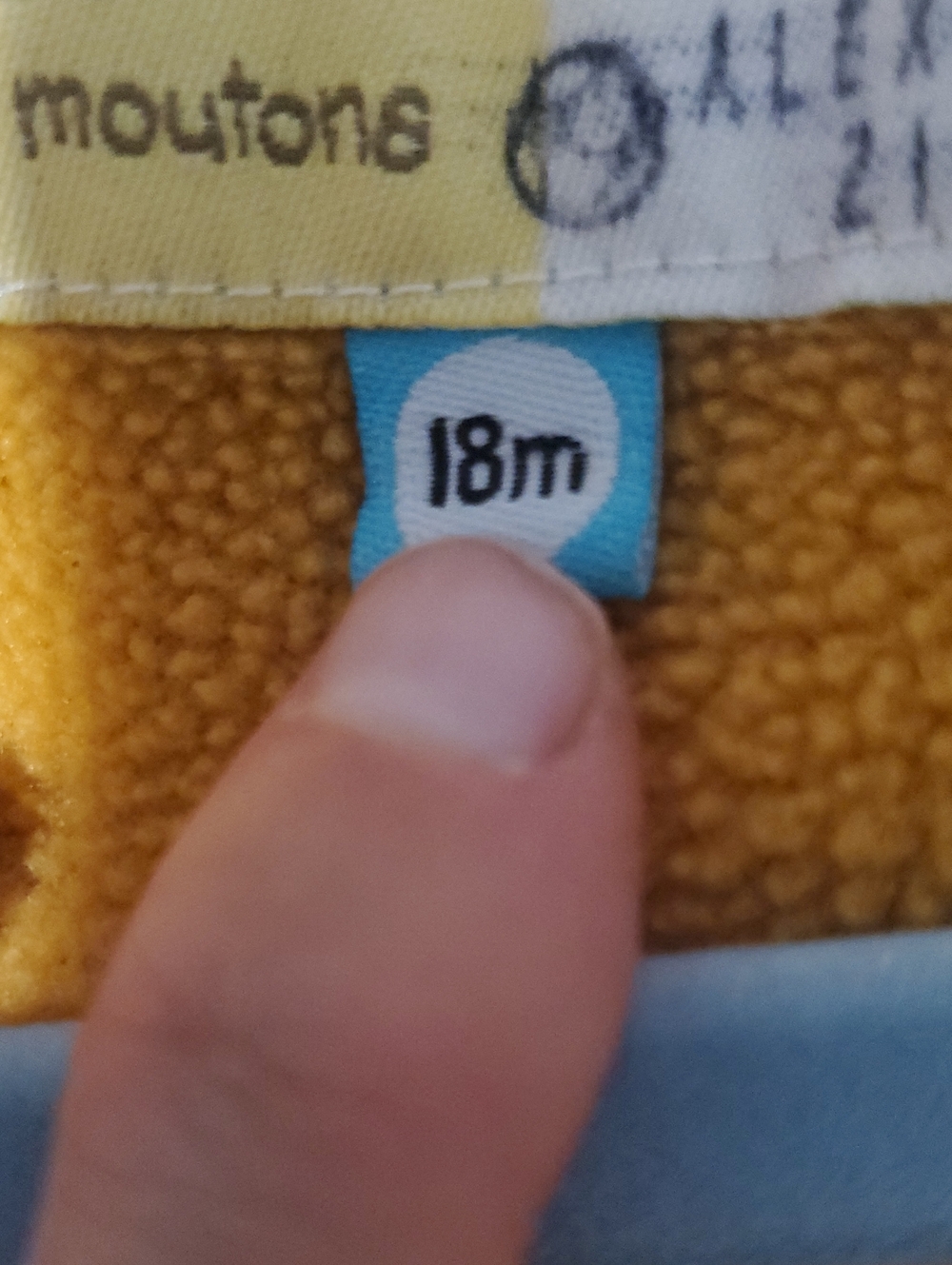 Trois Moutons 18M Fleece Lined Hooded Snowsuit Blue Striped Baby One Piece - Picture 3 of 3